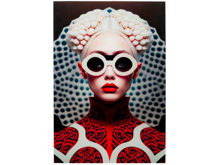 Glasbild KARE DESIGN Muse Vibe 75x55cm , rot (farbe bild(er): mehrfarbig), B:55cm H:75cm T:0,4cm, Glas, Polypropylen, Bilder, Glasbild