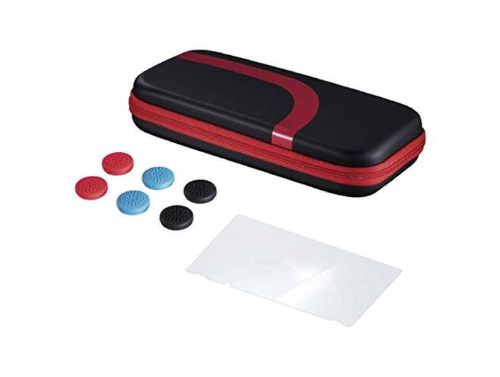 Hama Set (tas, glas D. Protect, D. Joysticks) Switch, zwart/rood