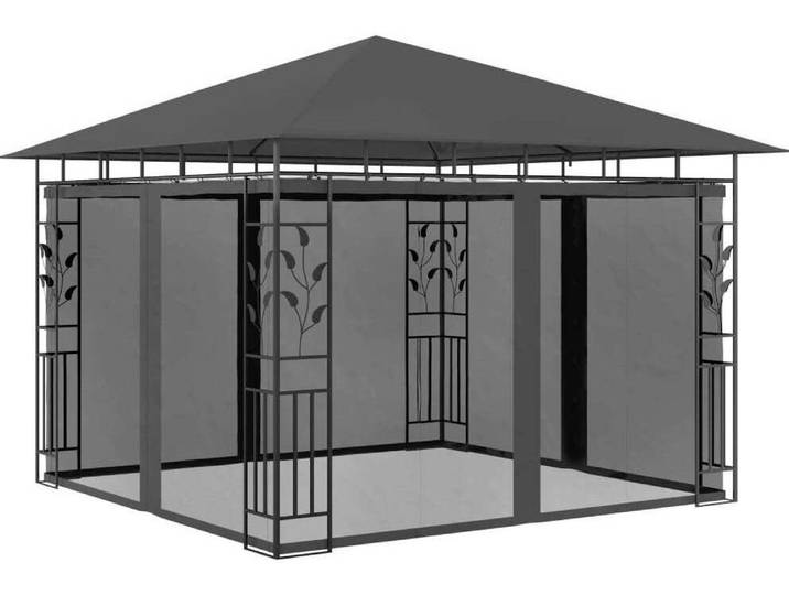 Pavillon avec moustiquaire 3x3x2\,73 m Anthracite 180 g/m
