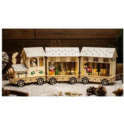 Tracon, Weihnachtsbeleuchtung, LED-Weihnachtszug aus Holz