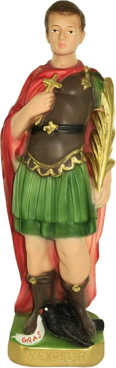 Handgeschilderd Gipsen Beeld Sint Figuur Multicolor Hoogte: 20 cm