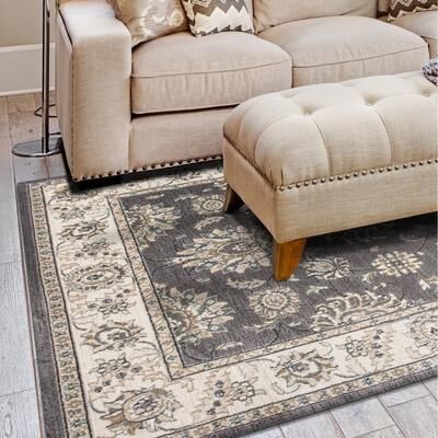 Domani Avon Grey/Ivory Timeless Traditional Rug