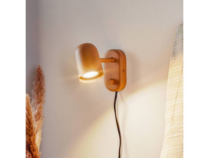 Design wandlamp Buddy wall, dimbaar, crème / amber, Woon-/ Eetkamer, metaal, Scandinavisch, Wandlamp design