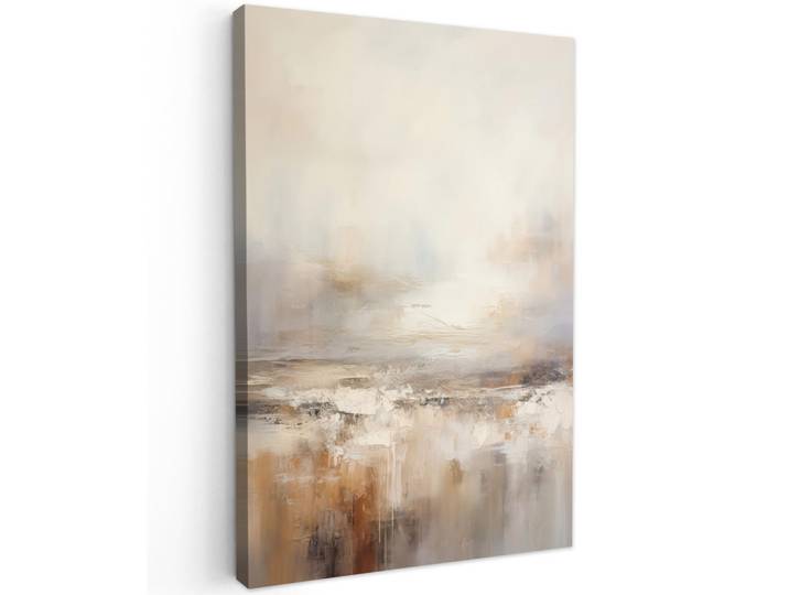 MuchoWow Leinwandbild - Kunst - Industriell - Grau - Braun - Abstrakt - 80x120 - Wanddeko, Sandfarben, Textil, Kiefer, Rechteckig, 80x120 cm, gerahmt, Bilder & Rahmen, Bilder, Wandbilder