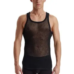 Dovre Wool Mesh Tank Top Schwarz Wolle XX-Large Herren