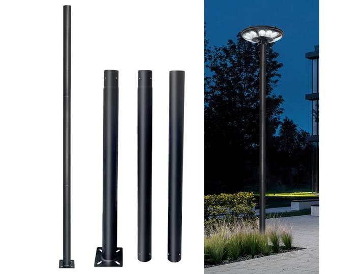 Lampadaire extérieur de type séparé avec bride de base, poteau d'éclairage universel pour lampes solaires LED de jardin et de chemin