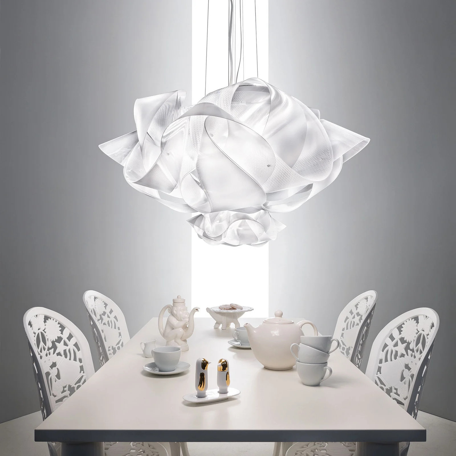 Slamp Fabula design hanglamp, helder, groot, kunststof