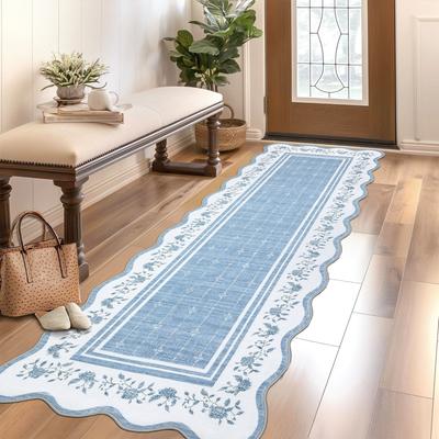 Garvee Scalloped Floral Bordered Area Rug