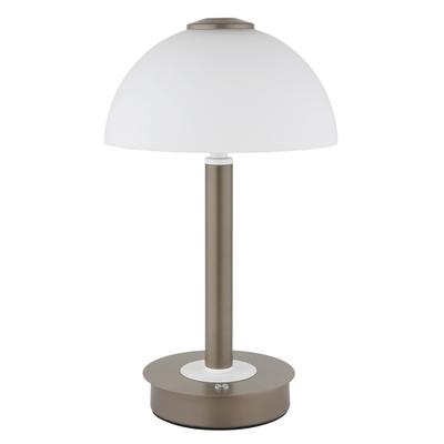 GLOBO LIGHTING Tischleuchte "ULDIN", weiß (kaffeefarben matt), 1, Ø 18cm H: 31,5cm, 1 Stk., Leuchten, Kaffeefarbene Tischlampe Glas Touchdimmer LED 3000K, Tischleuchte