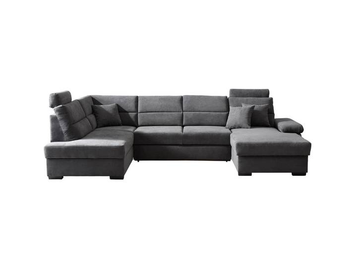 Cantus Wohnlandschaft, Anthrazit, Kunststoff, Uni, 6-Sitzer, Füllung: Schaumstoff, nicht einzeln stellbar, U-Form, 319x183 cm, Made in Europe, Stoffauswahl, seitenverkehrt erhältlich, Wohnzimmer, Sofas & Couches, Wohnlandschaften, Wohnlandschaft U-Form