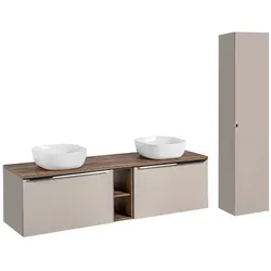 BADMÖBEL 180cm Éros 2er-Set Taupe