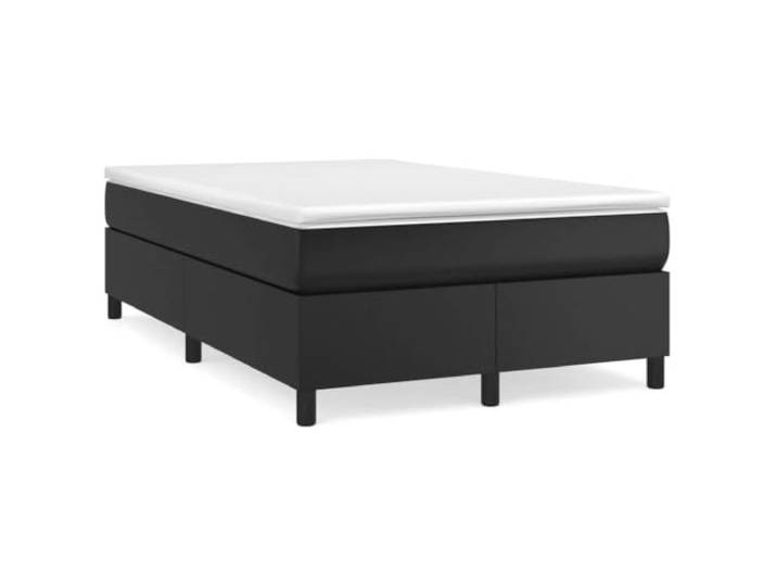 Makastle Boxspringbett mit Matratze Schwarz 120x200 cm Kunstleder-Bezug