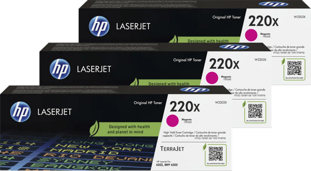 HP 220X LaserJet Toner Magenta - 3 stuks
