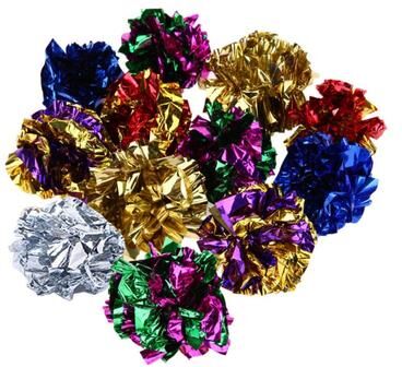 Pet Hub 12Pcs Cat Mylar Crinkle Balls: Interactive Sound Toy For Cats 24PCS