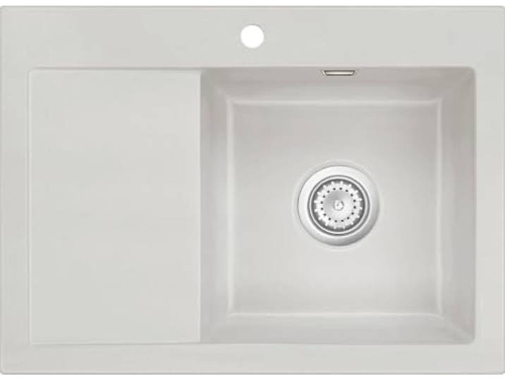 Flächenbündige Spüle MERA 70 F Alu mit Becken rechts u. Handbetätigung