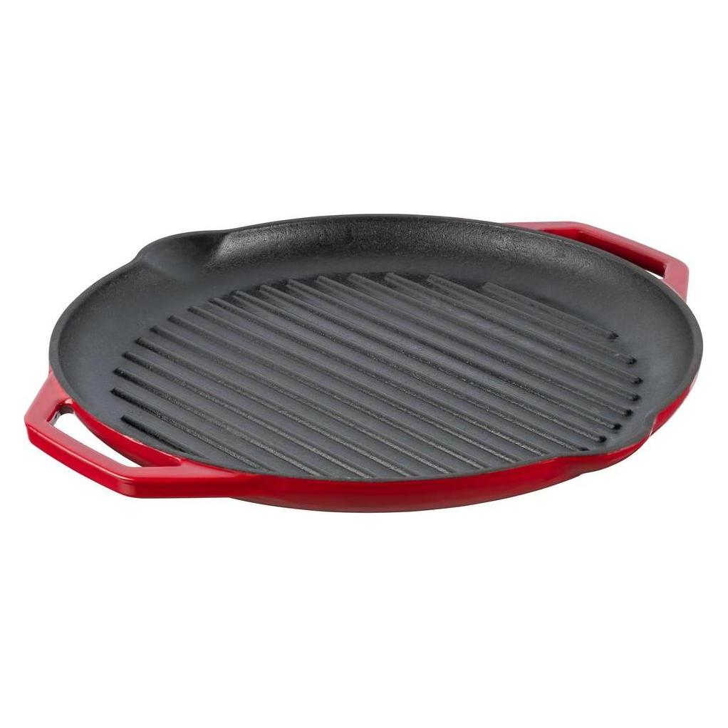 Grand Feu Enameled Ribbed Cast Iron Frying Pan Red (Bratpfanne, Gusseisen) (37451643)