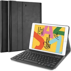 Cazy Tastatur Hülle Kompatibel mit iPad 2021 (9th Gen)/2020 (8th Gen)/iPad 2019 (7th Gen) - Schutz Etui (DE, Apple iPad 2019 (7. Gen), Apple iPad 2020 (8. Gen), Apple iPad 2021 (9. Gen)), Tablet Tastatur, Schwarz
