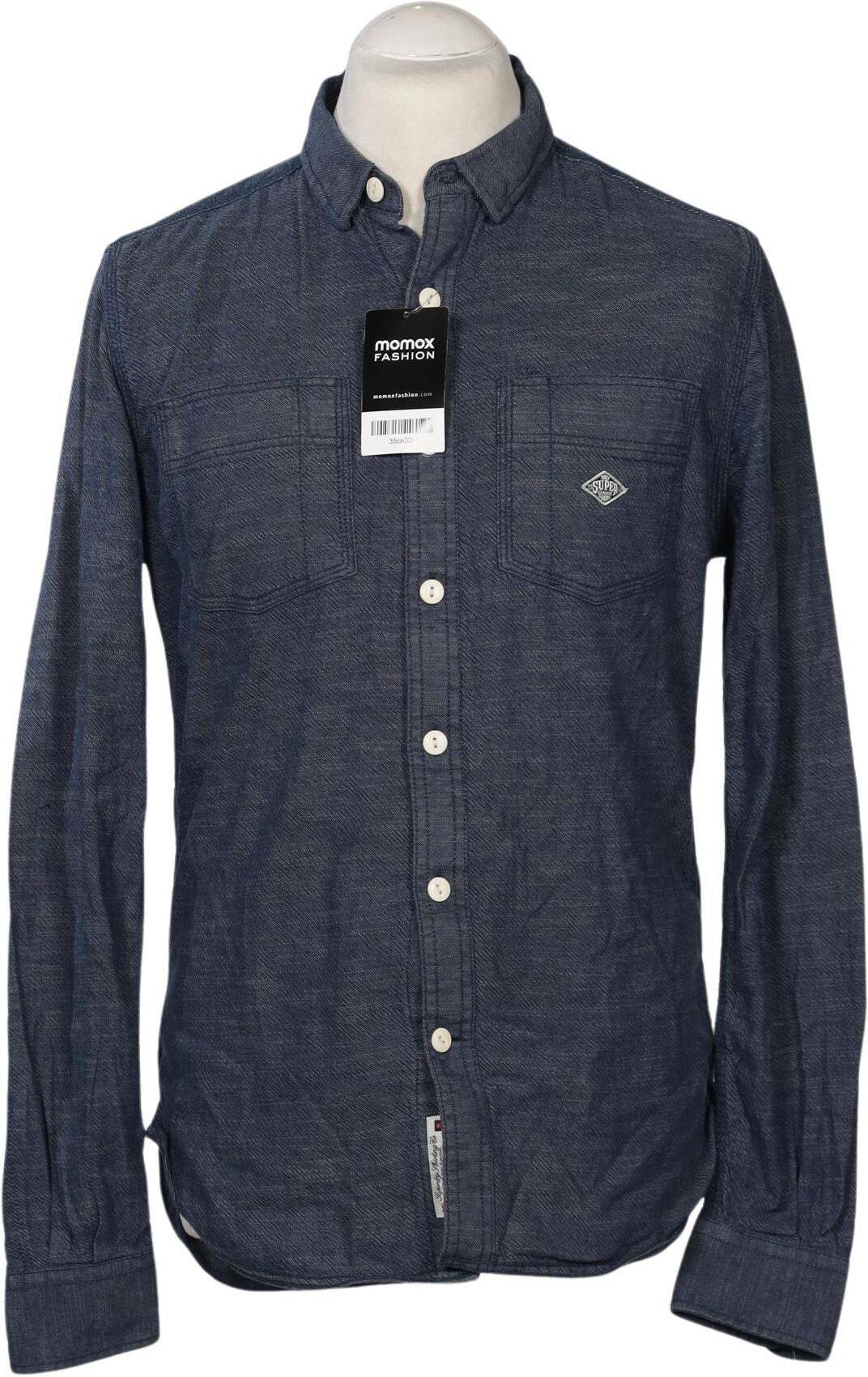 Superdry Herren Hemd, Marineblau, Gr. L, Baumwolle - Second Hand