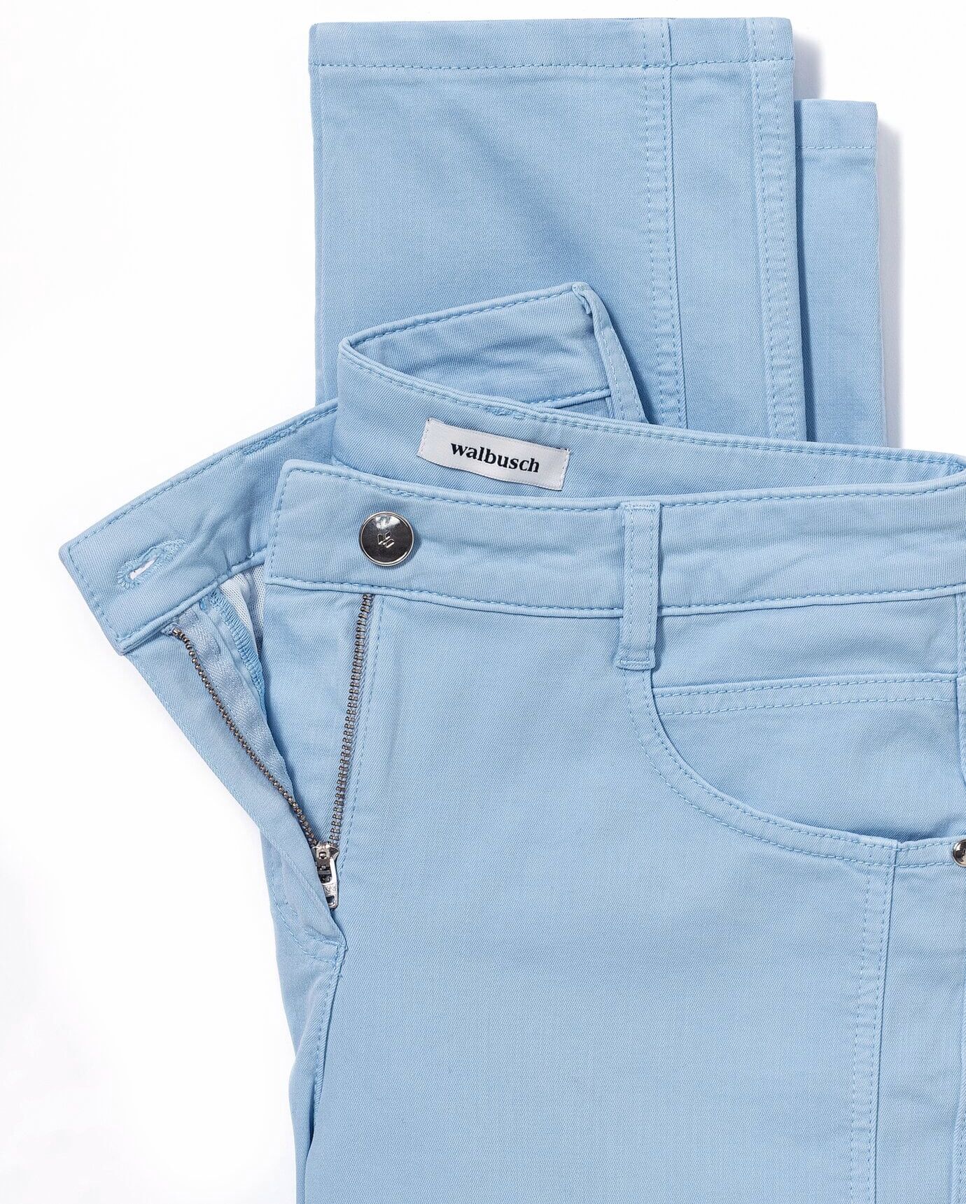 Walbusch 7/8-Baumwollhose Figurwunder FF, Feminine Fit#normale Größen#Kurzgrößen, Farbe Blau, 40, mit Bauchweg-Funktion vorverlegte Seitennaht Damen