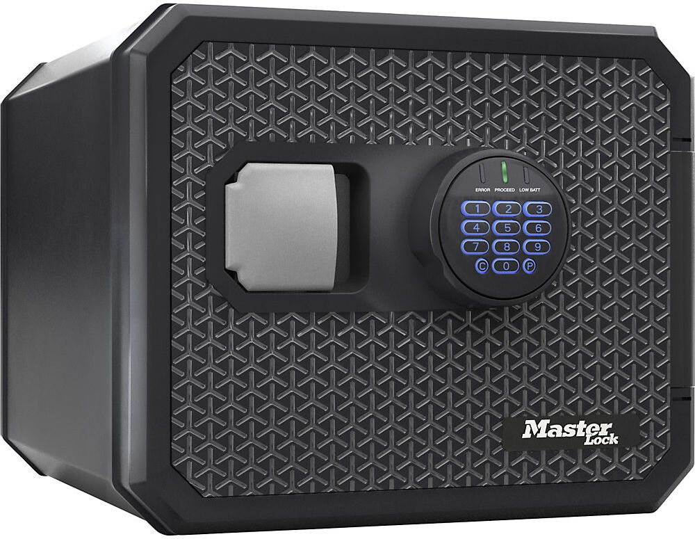 Sicherheitssafe mit elektronischer Kombination, feuerfest und wasserdicht, schwarz, HxBxT 348 x 417 x 478 mm Masterlock