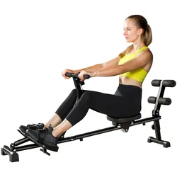 SPORTNOW 2 in 1 Rudergerät für Zuhause leises Rudergeräte mit 12 Widerstandsstufen