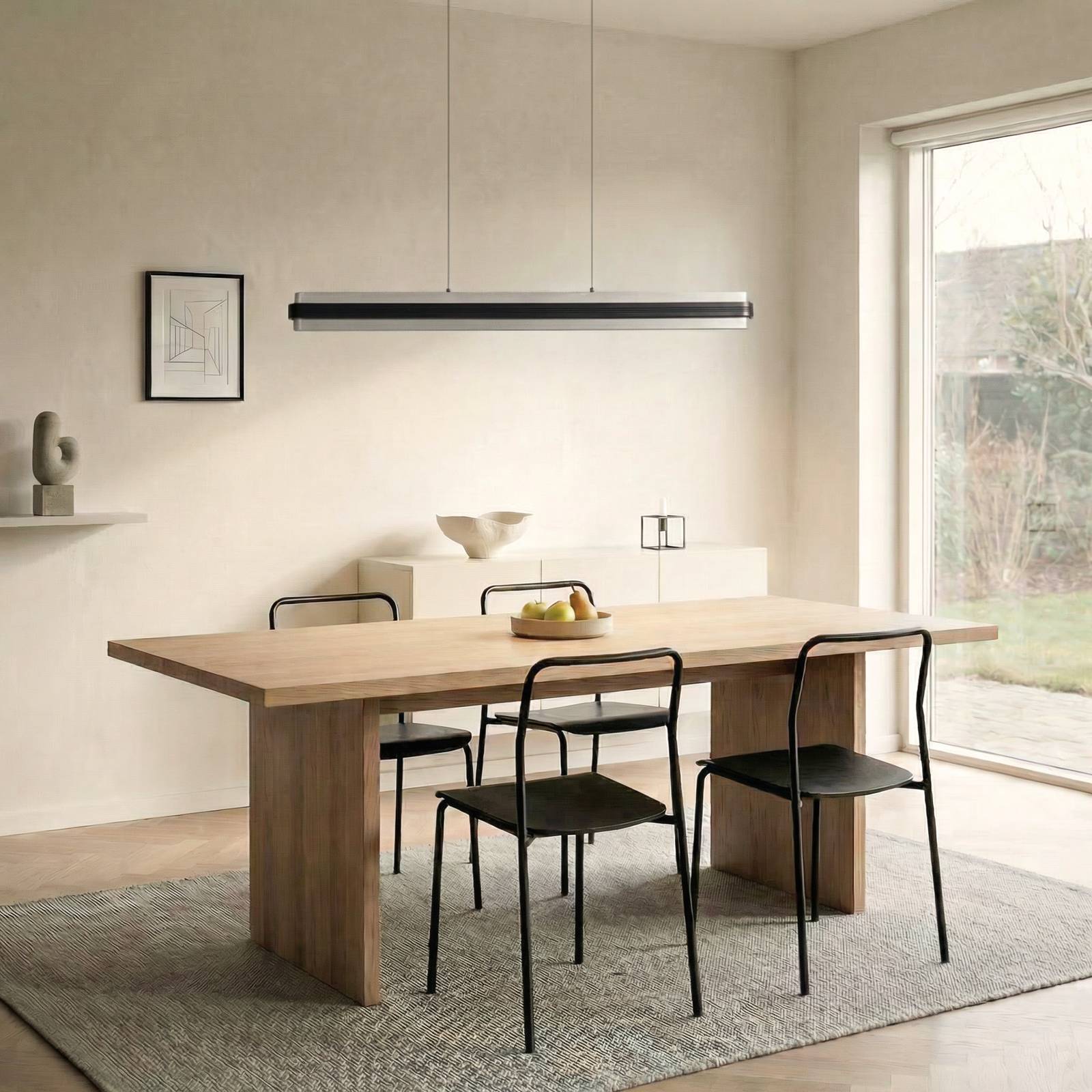 Hängelampe Tarnin Lucande, dimmbar, schwarz, für Wohn- / Esszimmer, Metall, Modern