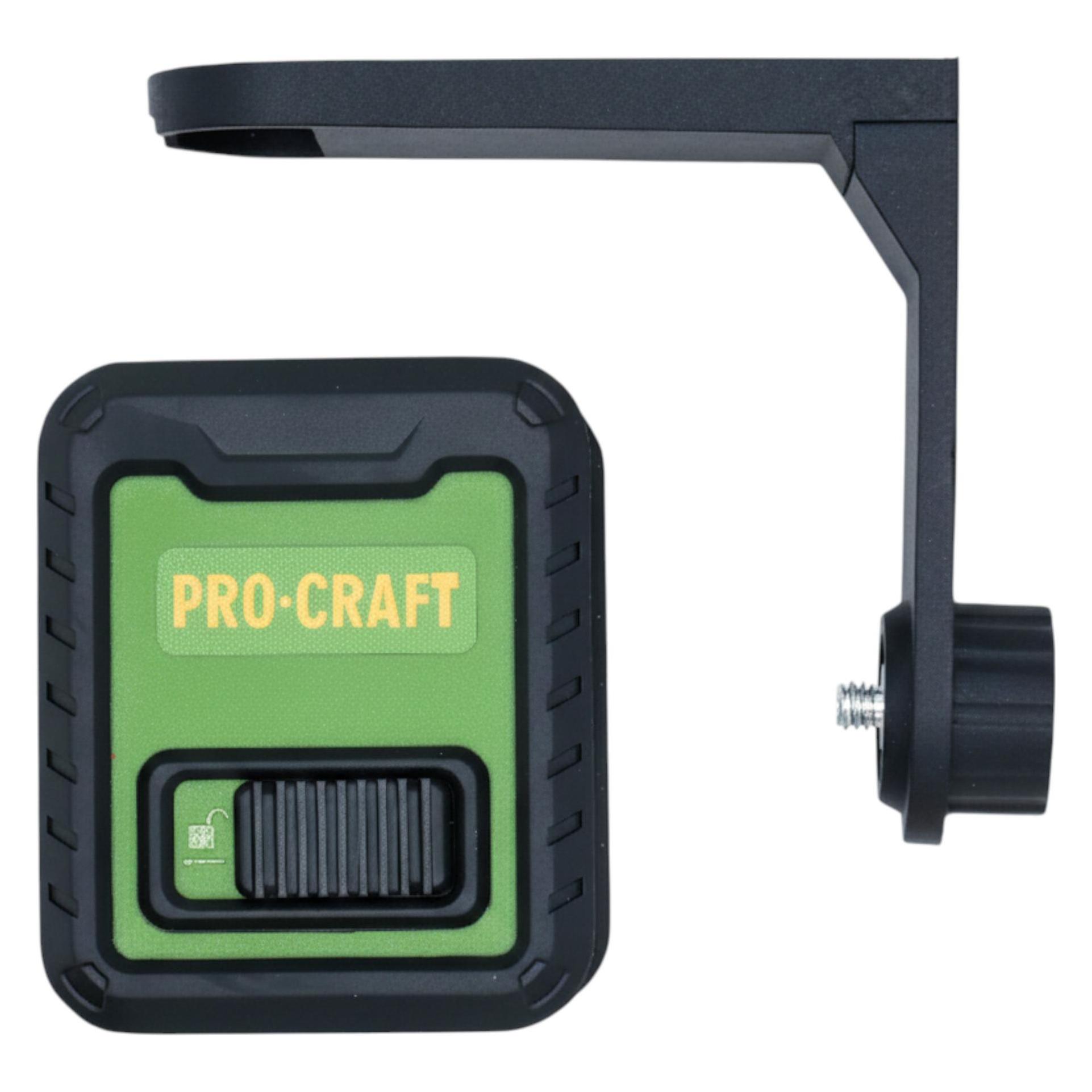 Procraft LE-2D Linien- / Kreuzlinienlaser 10 m grün selbstnivellierend inkl. 3x 1,5 V AAA Batterie (Kreuzlinienlaser) (LE-2D)