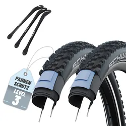 2 x Schwalbe Smart Sam Fahrradreifen 28 x 1,60 Zoll 42-622 Drahtreifen + Reflektorstreifen + Reifenheber
