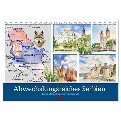Abwechslungsreiches Serbien (Tischkalender 2027 DIN A5 quer), CALVENDO Monatskalender