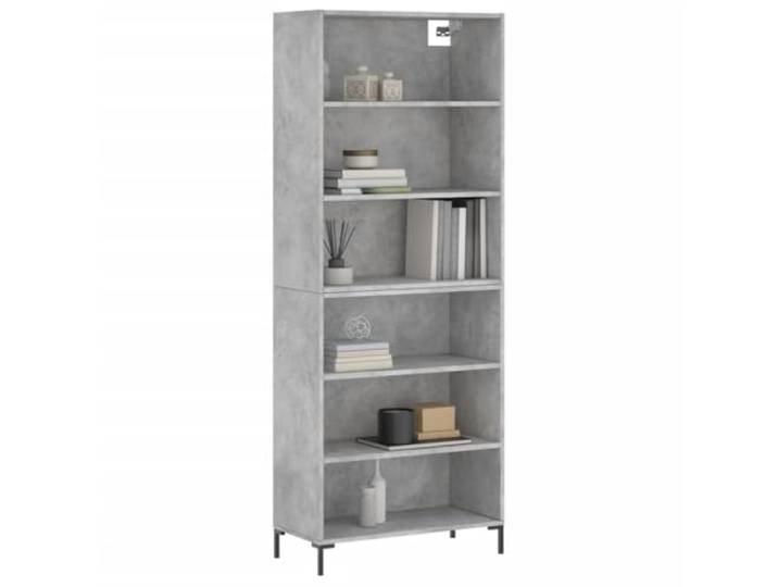 KTHLBRH Anrichte grau Beton 69,5 x 32,5 x 180 cm Holz mehrschichtig Metallbeine, stabil, viel Stauraum, Montage erforderlich