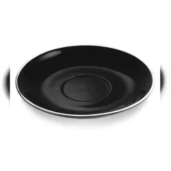 WAS Germany - Caffè Latte Untertasse Set ITALIA BLACK, für 4998 035, Set á 6 Stück, Porzellan