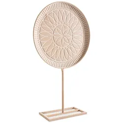 Deko-Objekt Teller auf Fuß 63,5 cm Eisen Beige