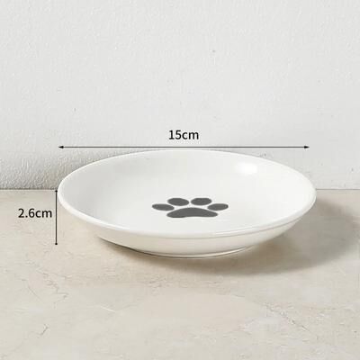Uplift Essentials Ceramic Cat Food Bowl With Optional Raised Iron Stand claw Plate