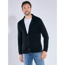 engbers Herren Sakko in edler Strickqualität Schwarz regular uni Reverskragen - XXL