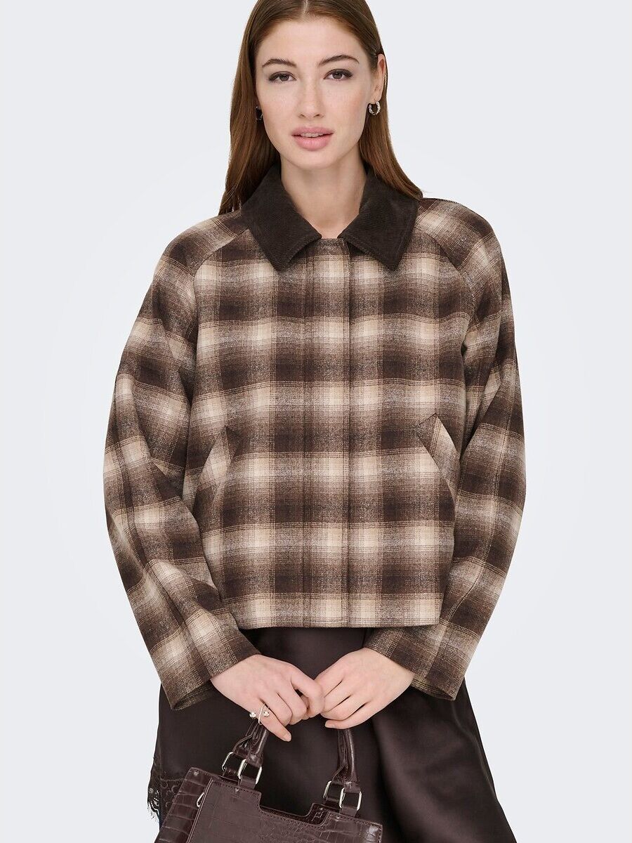 ONLY Manteau court à carreaux