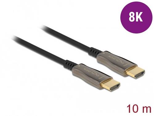Delock HDMI Anschlusskabel HDMI-A Stecker 10m Schwarz 84034 4K UHD, vergoldete Steckkontakte HDMI-Kabel