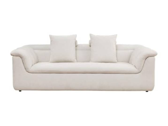 Vente-unique - Sofa ohne Schlafmöglichkeit 3 Personen Cazocha - Stoff Design Stil Gebrochenes Weiß Stoff