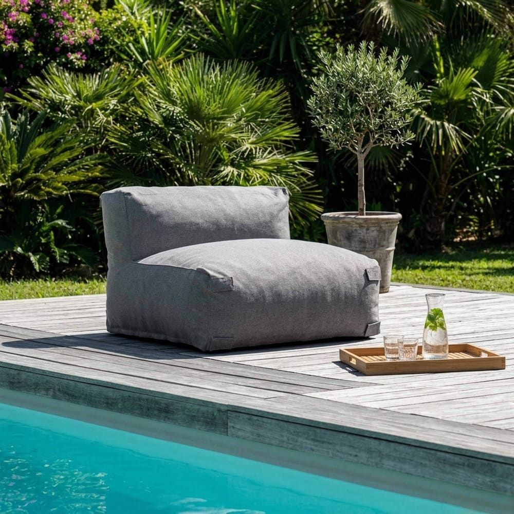 Oviala Fauteuil de jardin pour canapé modulable gris Gris 85x65x85cm