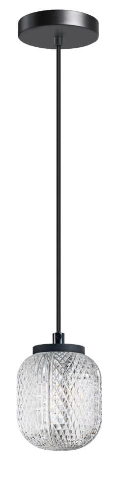 Hanglamp Kristel ETH zwart en transparant met glas en aluminium