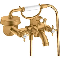 hansgrohe AXOR Montreux 2-Griff-Wannenarmatur Aufputz, 16540250, Farbe: Brushed Gold Optic