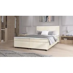Boxspringbett Paxos Cordstoff Beige 180x200 Hotelbett Bonellfederkern Bett