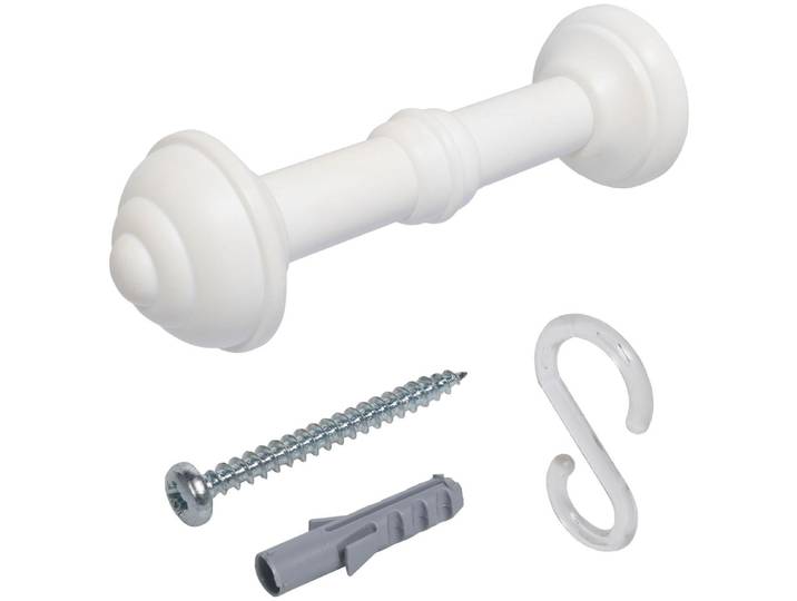 Raffhalter LIEDECO, weiss (weiß), Kunststoff, Raffhalter, Raffhalter, Schalhalter 12 cm