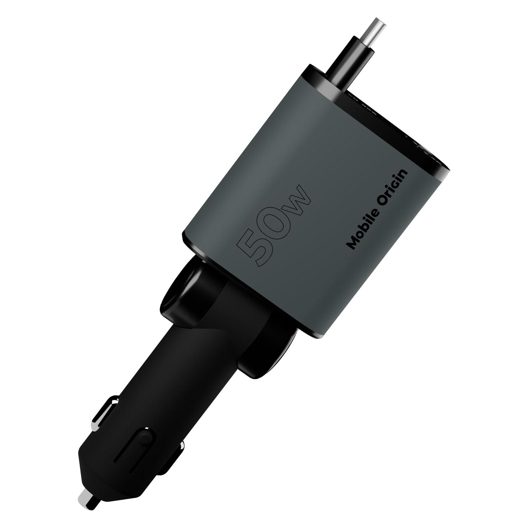 Mobile Origin 3in1 50W Car Charger CA27 - USB-C + USB-A, USB-C Cable (MO-CCH-CA27)