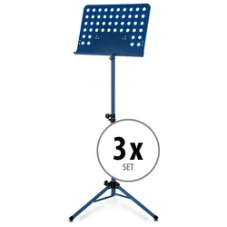 Classic Cantabile Orchesterpult Lochblech Heavy Blau 3x Set