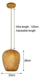 Uplifted Finds Rattan Wicker Bamboo Pendant Ceiling Lamp 23 X 26 Cm