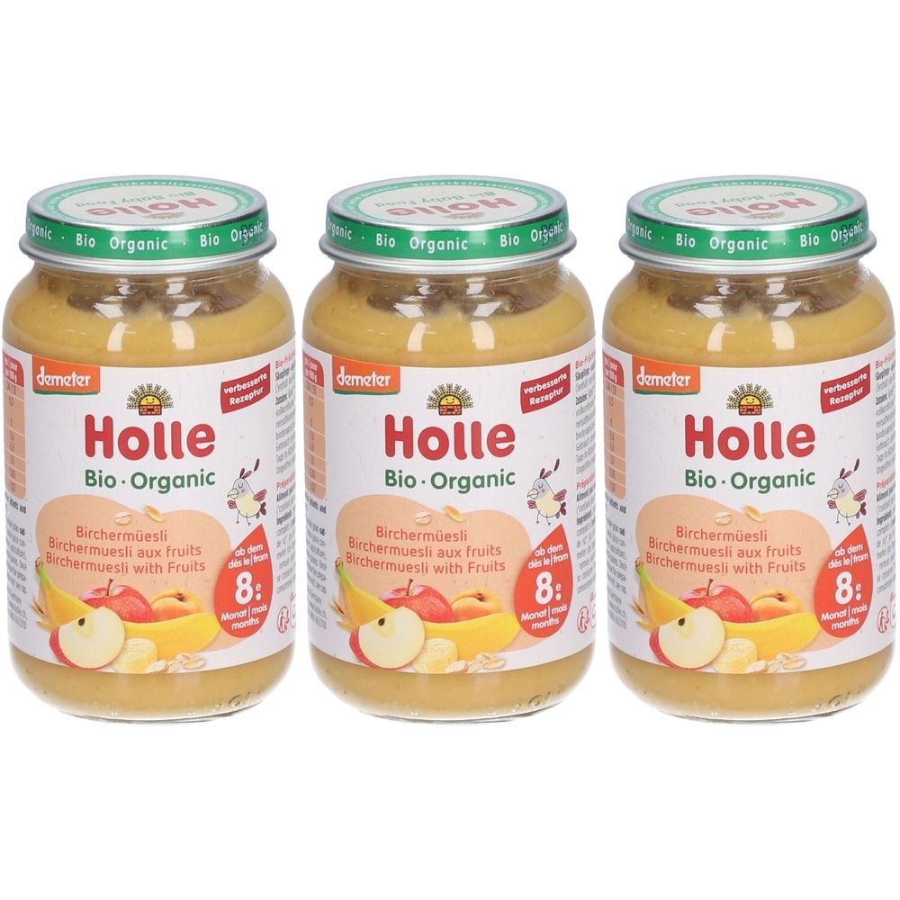 Holle Birchermüsli Glas 220 g x3 3x220 Brei