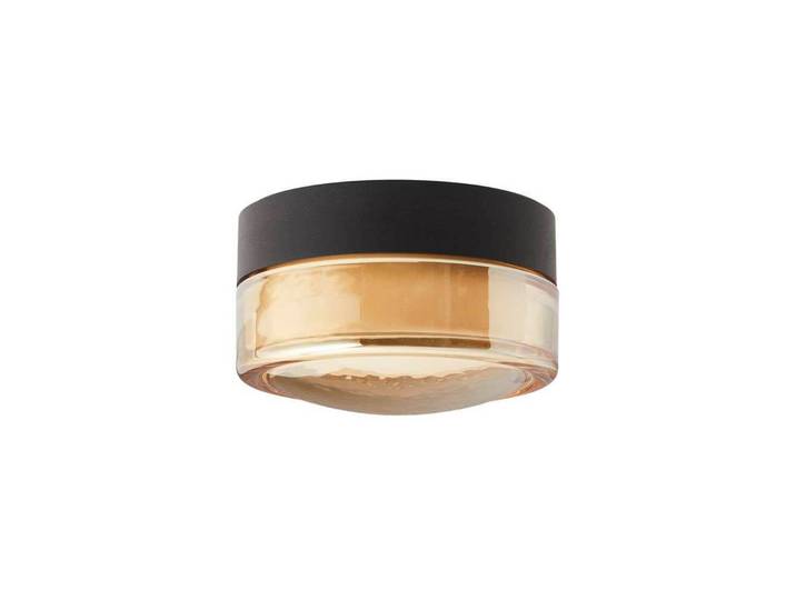 LOOM DESIGN LED-Deckenleuchte Otto Convex, amber, IP65 dimmbar, creme / amber, für Badezimmer, Glas, Modern