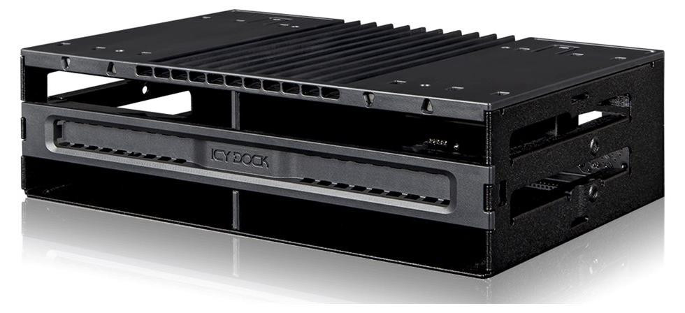 Icy Dock MB024SP-B FlexiDock Mobiel Rack voor 4x 2.5 inch naar 1x 5.25 inch SATA/SAS