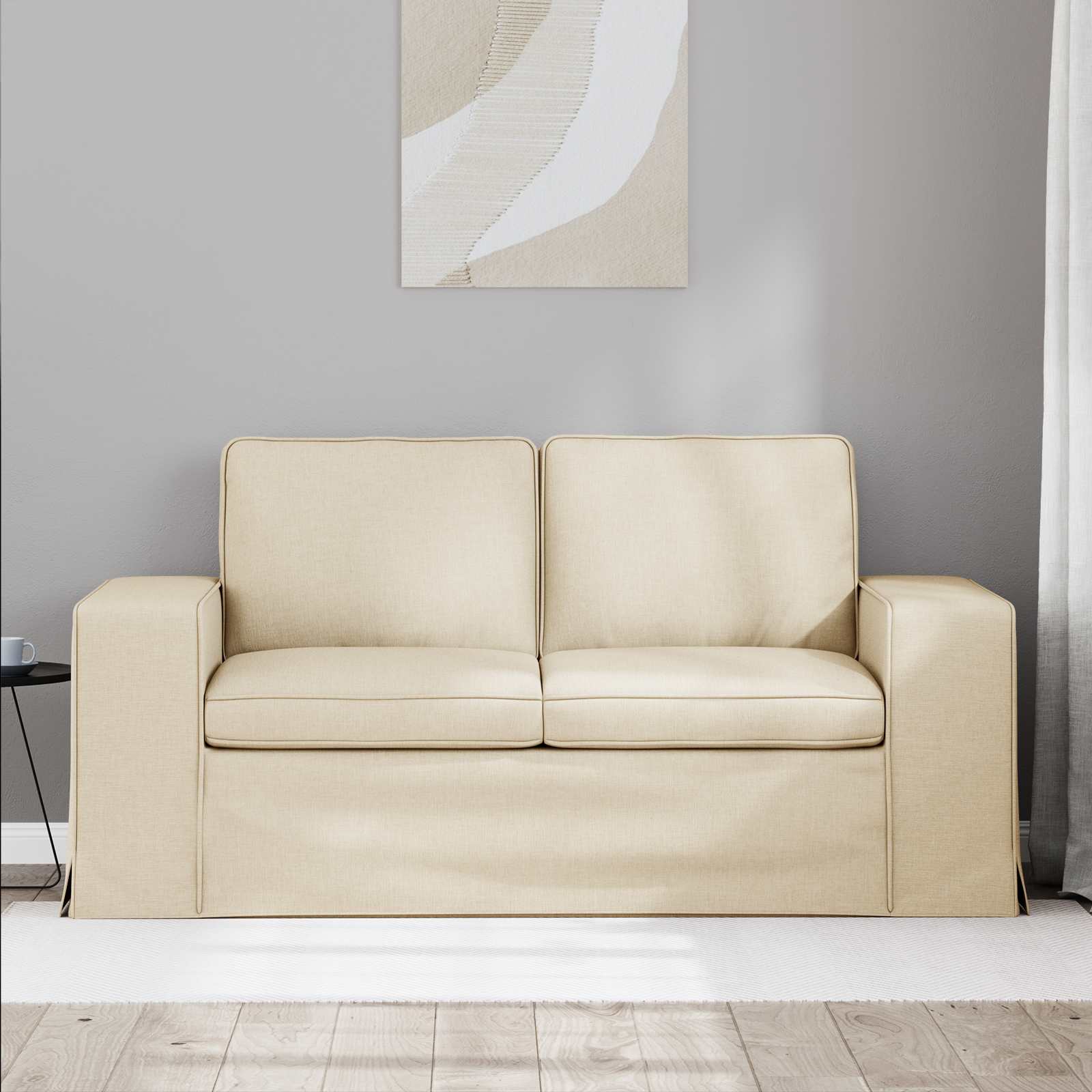 vidaXL Canapé Crème 162 x 80 x 82 cm tissu
