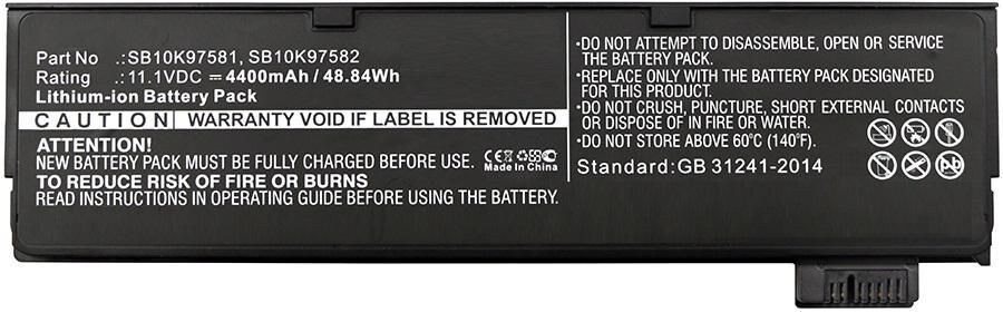 CoreParts MBXLE-BA0144 Replacement Laptop Battery for Lenovo ThinkPad P51s / T570 (61+) - Li-ion 11.1V 4400mAh 48.84Wh, Black